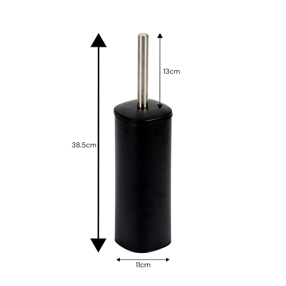 image 1 of Showerdrape Capri Black Toilet Brush & Holder | Black | Black | 1