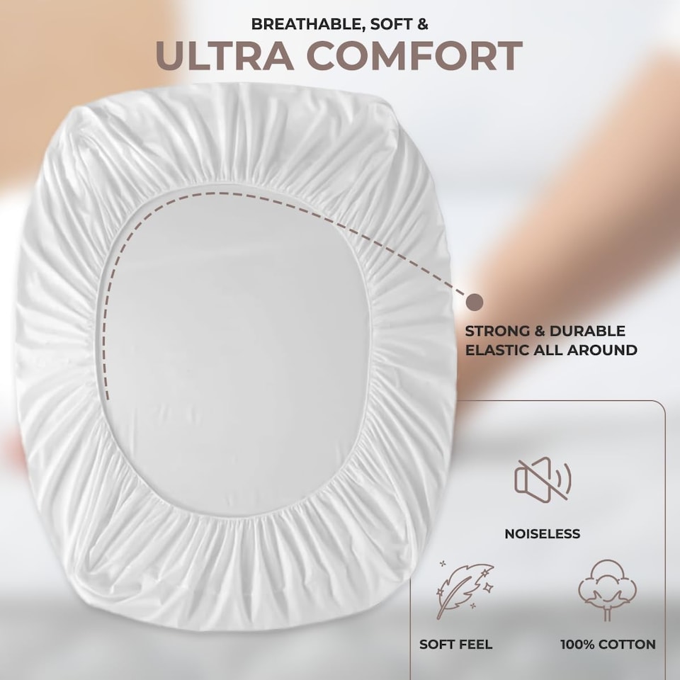 image 1 of HOMES-LINEN 400TC Egyptian Cotton Extra Deep Fitted Sheet 40cm