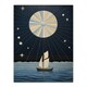 image 3 of Sailing Into Moonlight Boat Full Moon Home Decor Black Framed Wall Art Print A4