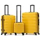 image 1 of Flight Knight Suitcase Sets 3 Piece, Large Suitcase, Extra Large Suitcase, easyJet Cabin Bag 45x36x20cm Underseat Carry On, 100+ Airlines Approved - BA, Ryanair Yellow | Yellow/Black  | Large