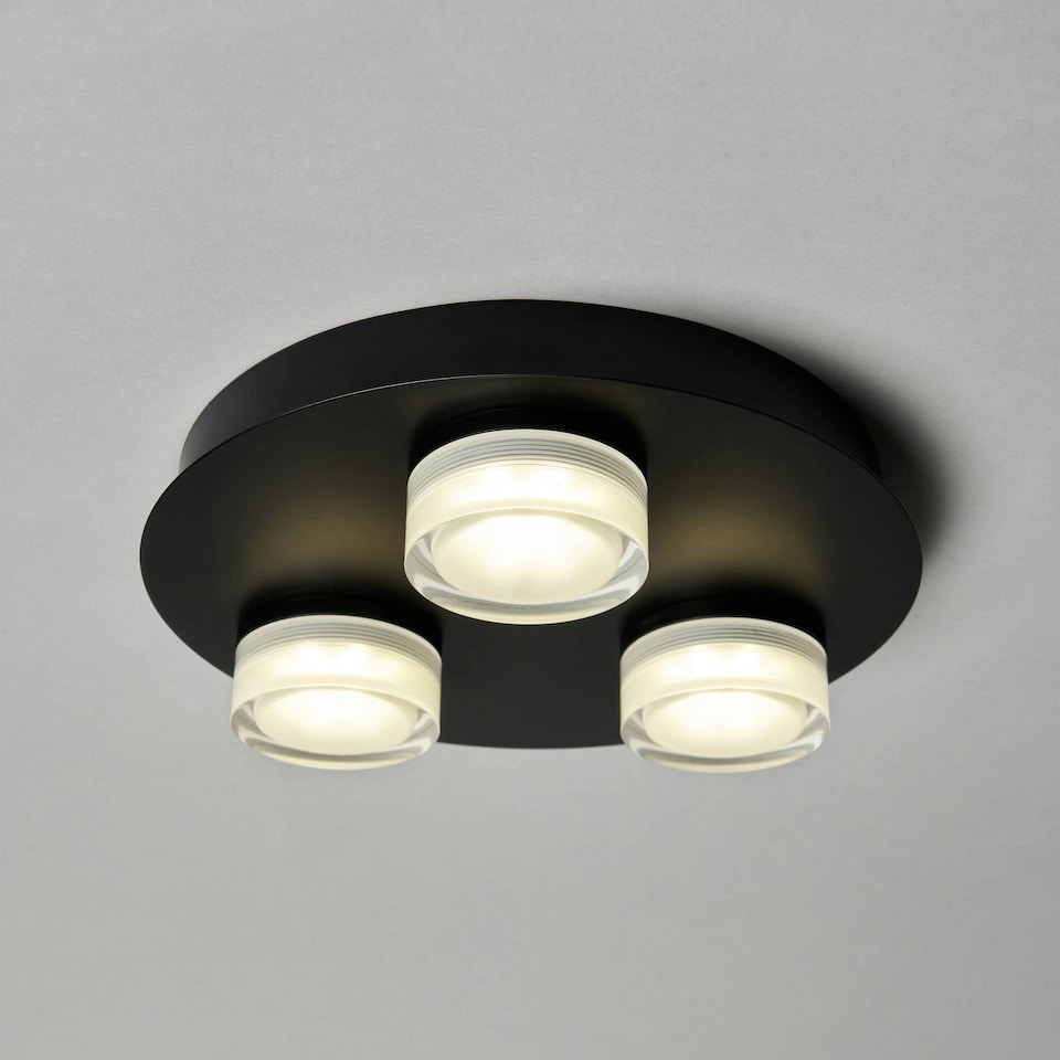 image 1 of BHS Brooke LED Bathroom Ceiling Spotlight Plate | Black | Matte Black | 1