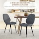 image 3 of HOMCOM Dining Chairs Set of 2 Upholstered Kitchen Chairs w/ Metal Legs Grey