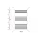 image 2 of Matt Black 800 x 300mm Heated Bathroom Towel Rail Warmer Ladder Radiator with Angled Manual Valves Pair