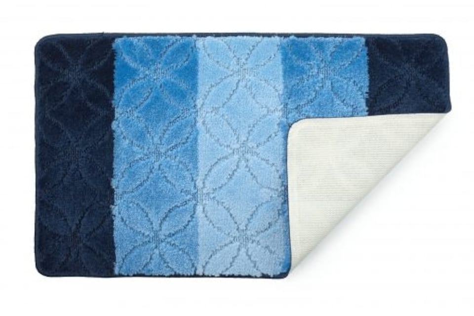 image 1 of Aurora Collection Tonal Stripe 2 Piece Bath Set in Blue