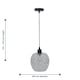 image 8 of Baine - Clear Textured Glass with Black Pendant Fitting | Clear | Clear | 1