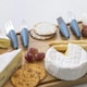 image 5 of CALITEK 4 Piece Cheese Knife Set with Stand Stainless Steel Blades Blue