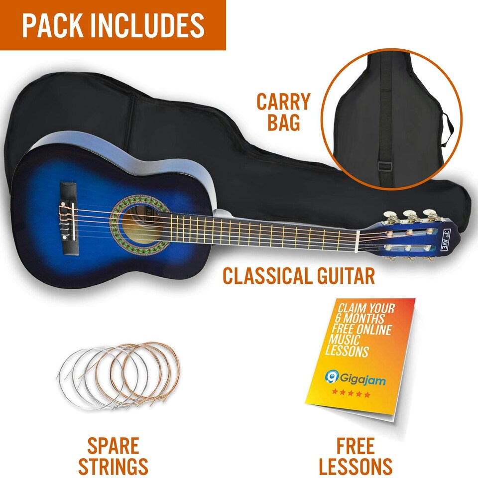 image 1 of 3rd Avenue 1/4 Size Classical Guitar Pack Brown