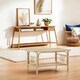 image 4 of Interiors by Premier Elegant Rattan Rectangular Coffee Table With Glass Top, Versatile Cane Furniture, Sturdy Outdoor Table Cream
