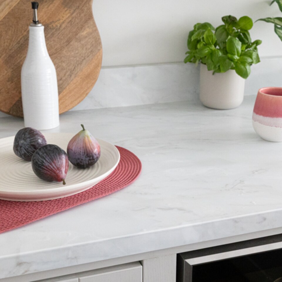 image 1 of Sticky Back Plastic Romeo Matt White Marble Effect Kitchen Self-adhesive Vinyl Wrap for Cupboards, Doors and Worktops 67.5cm x 2m (7 rolls) - d-c-fix