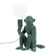 image 3 of ValueLights George Dark Green Velvet Monkey Bedside Table Lamp Animal Light - Bulb Included