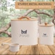 image 4 of CAT FOOD STORAGE CONTAINER WITH SCOOP DRY FOOD TIN RETRO VINTAGE WOODEN LID Cream | Cream