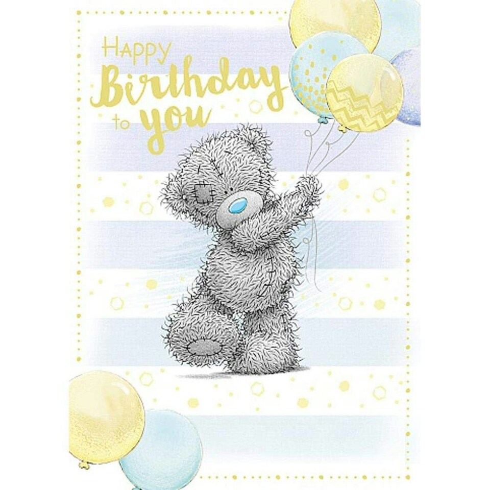 image 1 of Me To You Bear Bouquet of Balloons Birthday Card