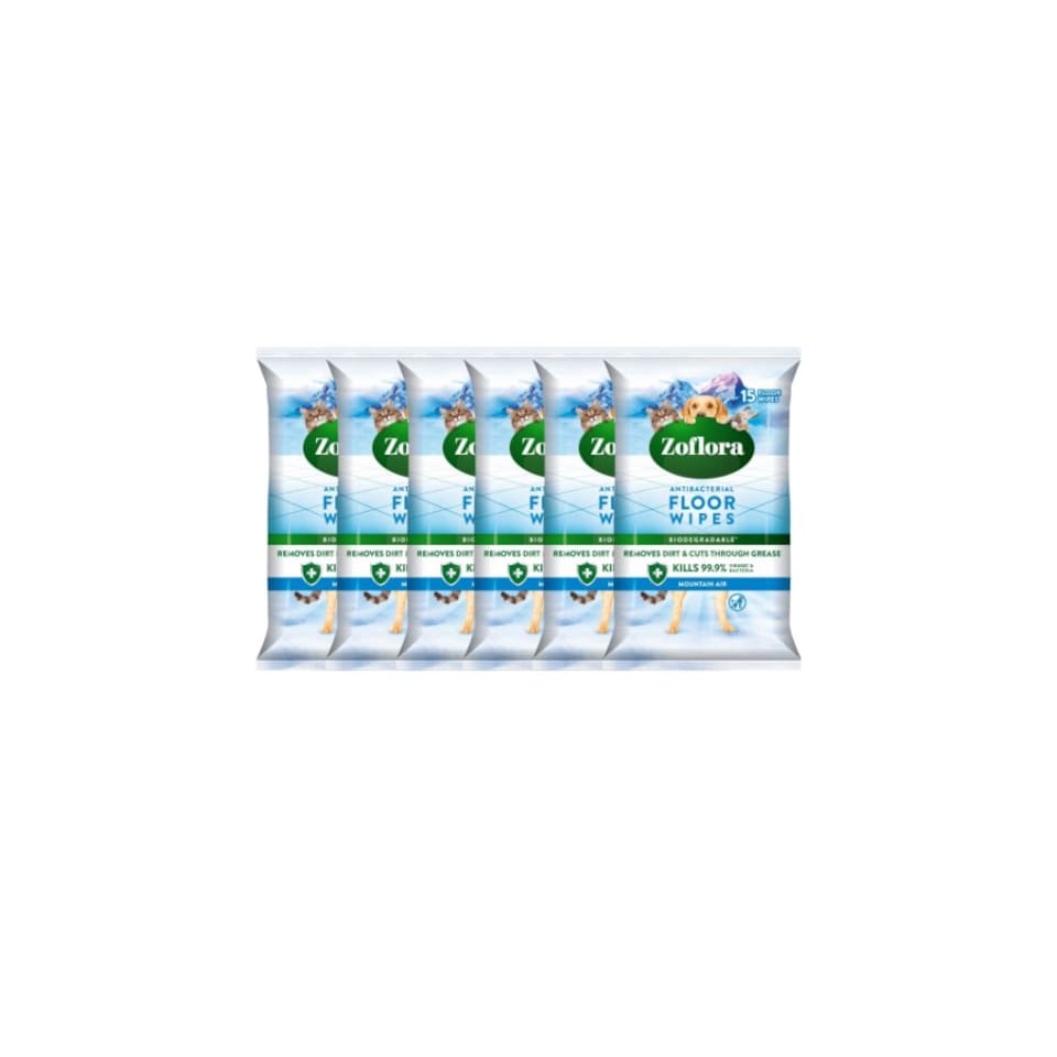 image 1 of Zoflora Antibacterial Floor Wipes Mountain Air 15 Pack | Blue | 1 Pack | 15