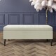 image 1 of 90cm Paris Plain Ottoman Storage Bench -Naples Shoes Bench with Black Turned Wooden Legs - Cream Upholstery Storage Footstool