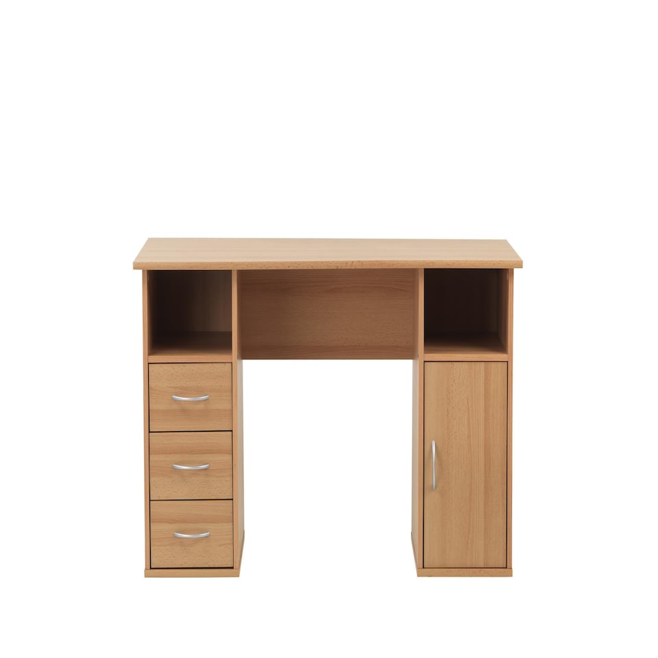 image 1 of Maryland Desk with 3 Drawers and 1 Door Beech