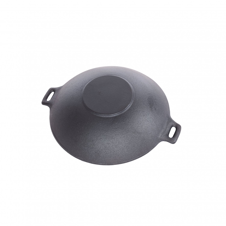 image 1 of 30cm Cast Iron Non Stick Wok Skillet Frying Cooking Pan