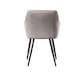 image 5 of Set of 2 Camden Modern Velvet Dining Chairs with Armrests, Quilted Design & Black Metal Legs Grey | Light Grey