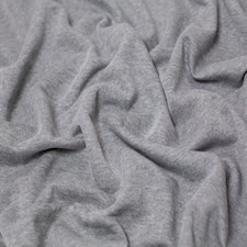 Minerva Core Range Silver Melange Polycotton Fleece Back Sweatshirt Stretch Knit Fabric for Dressmaking, 150cm / 59" Wide - per metre