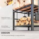 image 6 of Outsunny Metal Firewood Log Holder 2 Layer Firewood Rack Indoor Outdoor Fireplace Wood Storage Shelf with 4 Tools and Hooks, Black, 40L x 30W x 74.5H cm