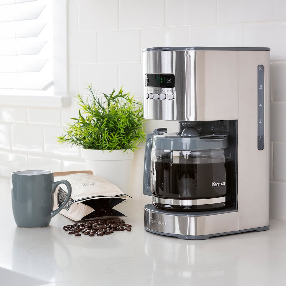 image 1 of Kenmore Aroma Control Programmable 12-cup Coffee Maker, Silver/Stainless