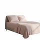image 1 of Soft Plain Brushed Cotton Fitted Flat Sheet Matching Pillowcases Set | Pink | Double