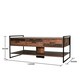 image 5 of Abbey Coffee Table with 3 Drawers Rustic Industrial Oak Effect Living Room