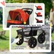 image 9 of PawHut Folding 3 Wheel Pet Stroller Travel Adjustable Canopy Storage Brake Red