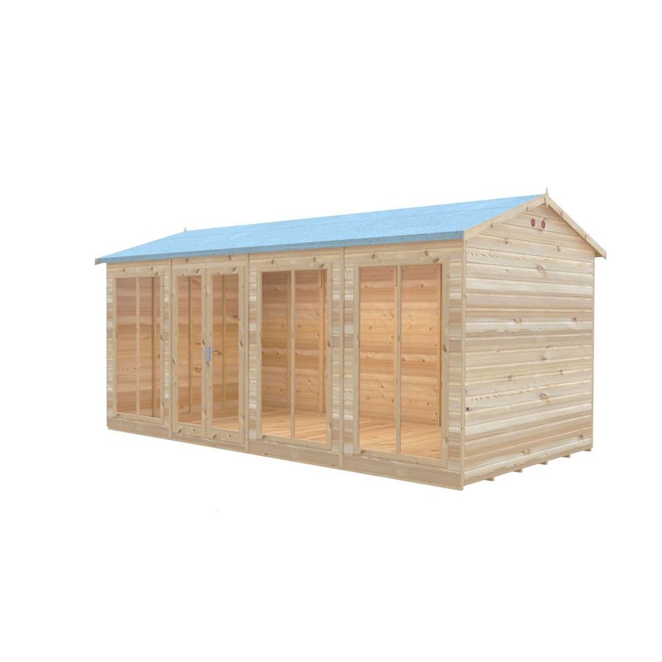 image 1 of Mayfield 16 x 8 Summerhouse - Wood - L239 x W476 x H229 cm | Brown