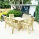 image 3 of Heavy Duty Table and Chair Set - 1 Square Table - 2 Chairs - 2x 2 Seater Benches - 6 Seater