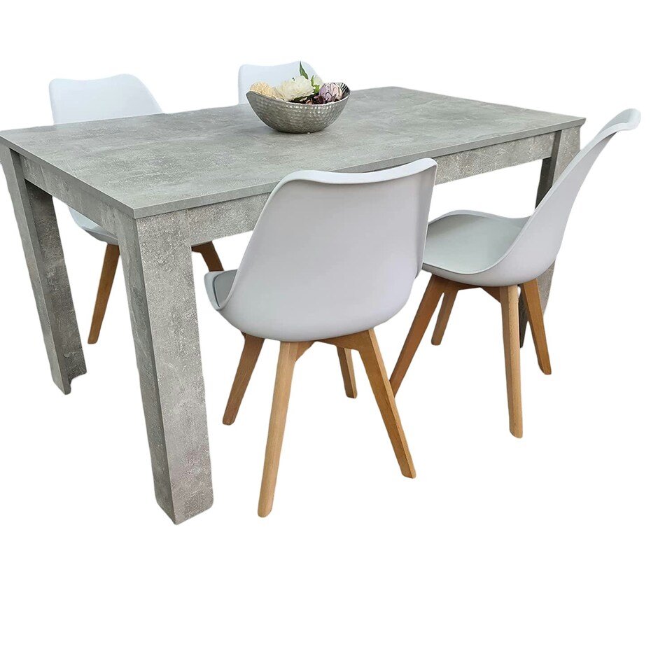 image 1 of Dining Table Set with 4 Chairs Dining Room and Kitchen table set of 4 Grey