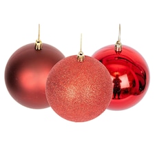 100mm/3Pcs Christmas Baubles Shatterproof Dark Red,Tree Decorations