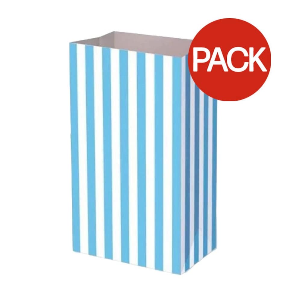 image 1 of Playwrite Stripe Paper Gift Bag (Pack of 12) - Blue - One Size