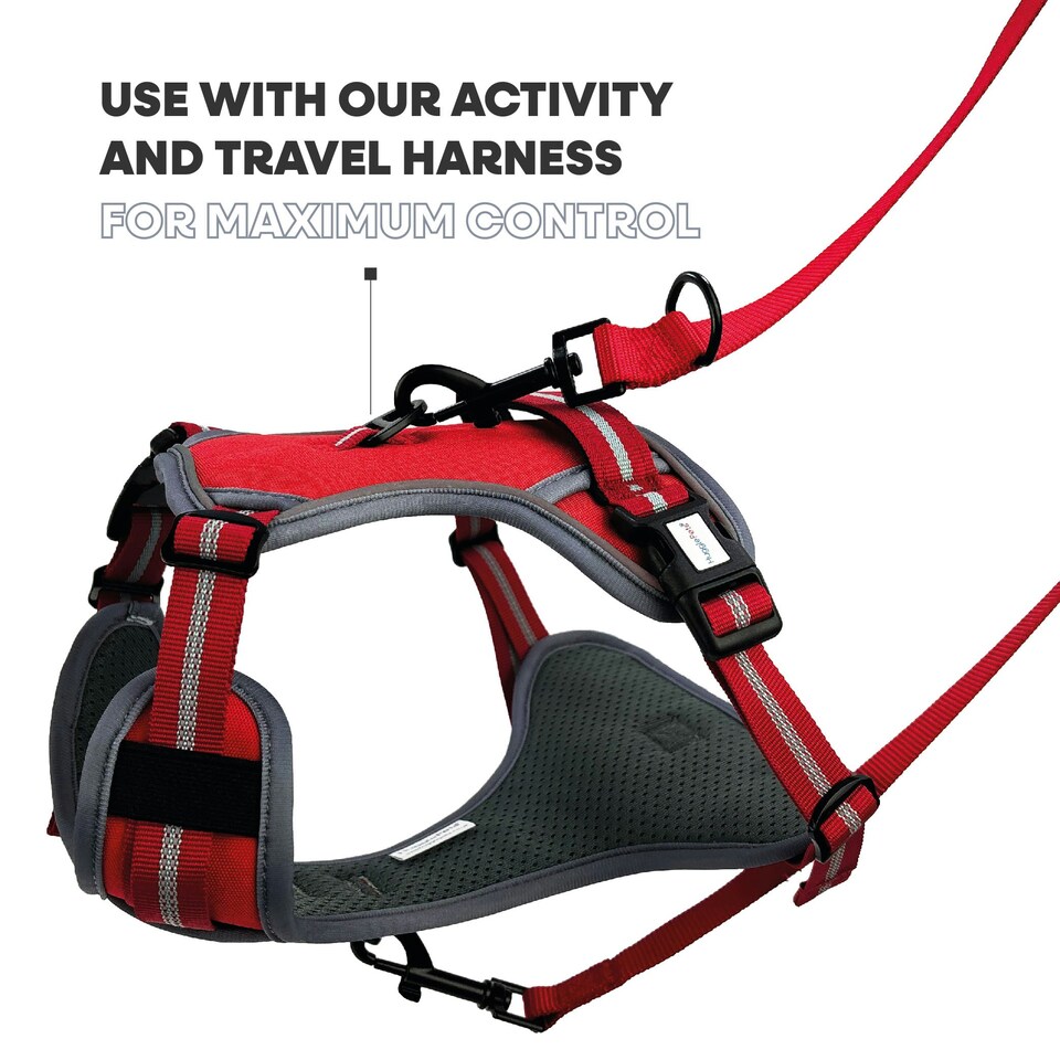 image 1 of HugglePets Activity & Travel Dog Harness Red | M