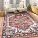 image 2 of KUKOON Washable & Non Slip Terracotta Persian Style Area Rug 80cm x 150cm