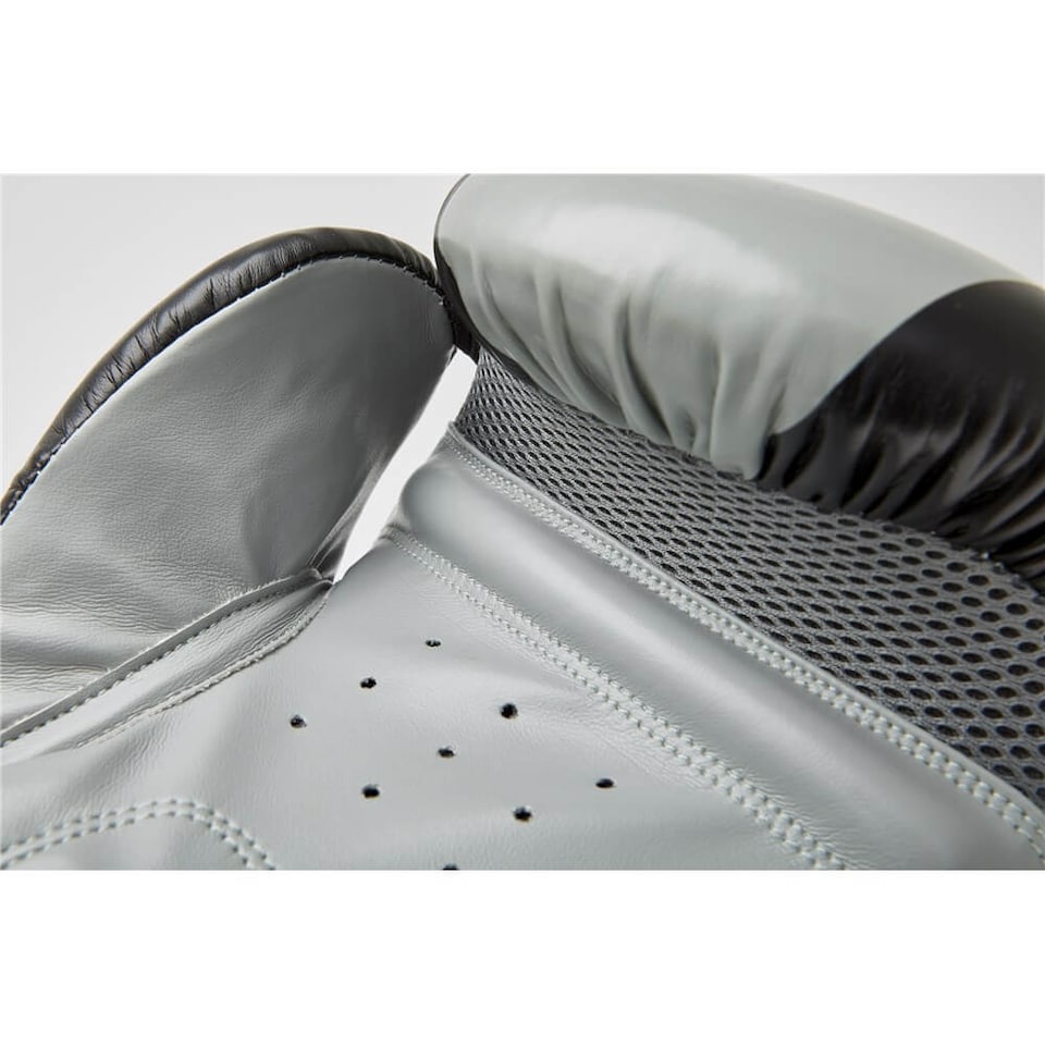 image 1 of Reebok Boxing Gloves Grey, 14oz — Breathable Mesh Palm & Hook-and-Loop Strap | Grey | Black and Grey | 14oz