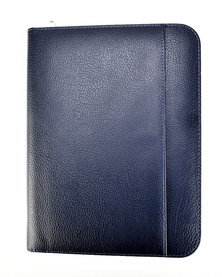 image 1 of A4 Zipped Conference Folder – Executive Portfolio with Calculator, Writing Pad, Pen Holder & Document Storage – Professional Faux Leather Business Organiser for Office, Meetings & Interviews