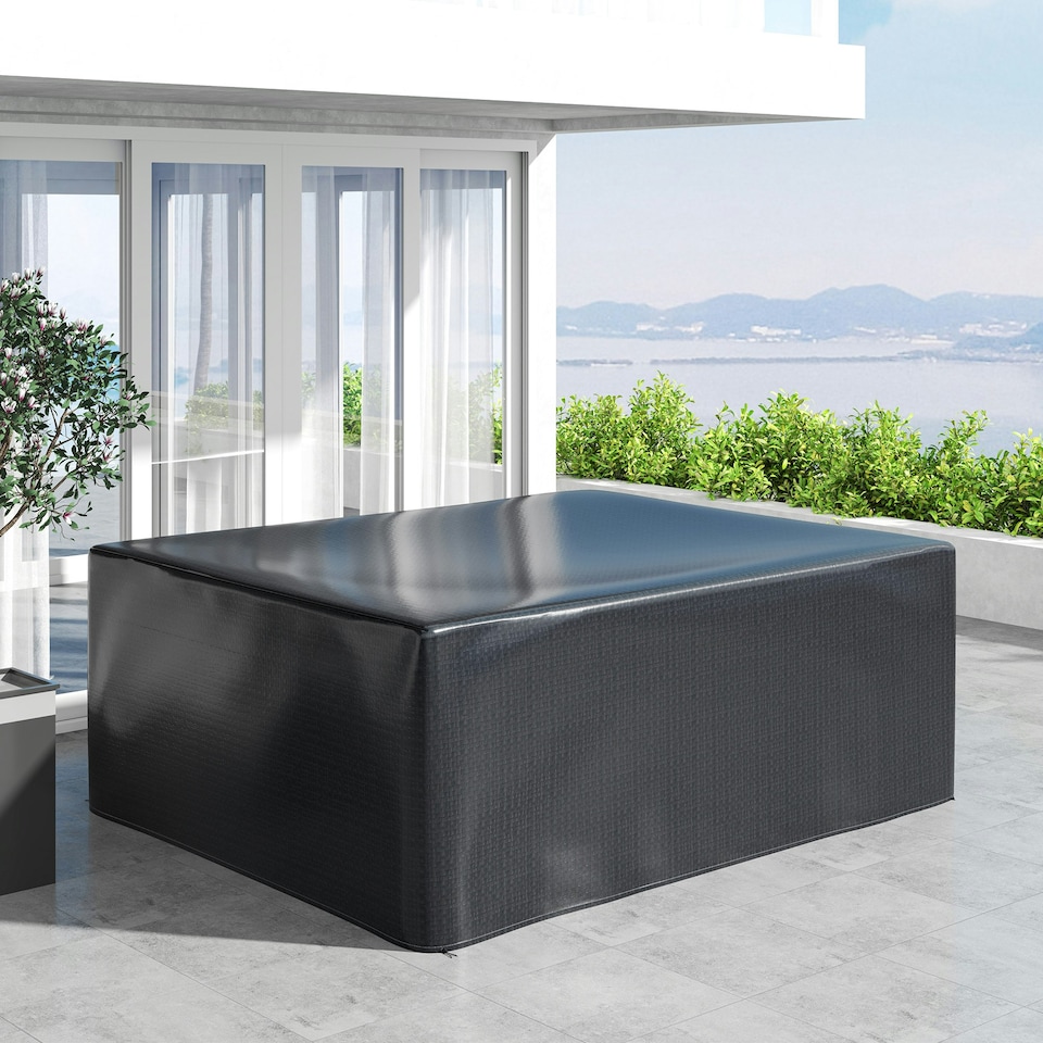 image 1 of Outsunny 235x190x90cm Large Patio Set Outdoor Garden Furniture Cover Black