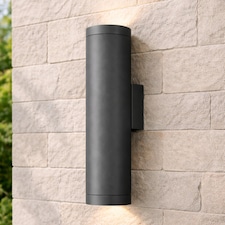 CGC Lighting LUCAS Anthracite Extra-Long Double GU10 Up-and-Down Outdoor Wall Light IP44 | Grey | Dark Grey Anthracite | height: 30 cm, width: 7.5 cm, depth: 11 cm