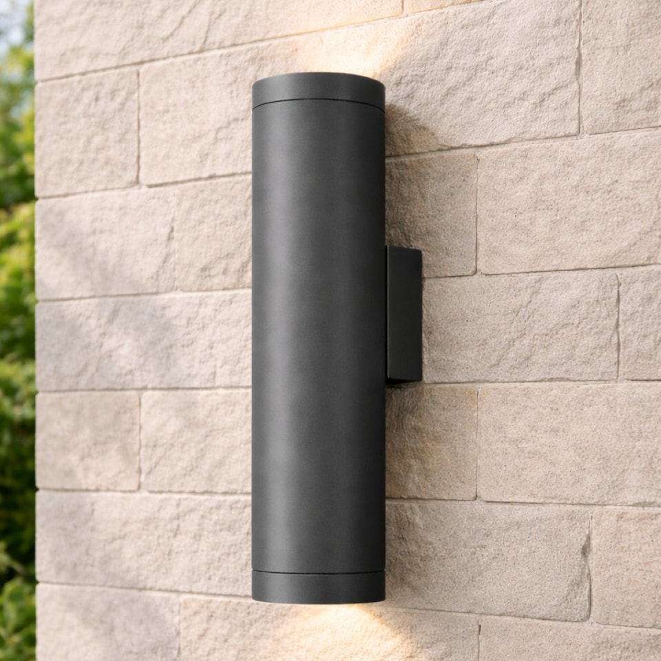 image 1 of CGC Lighting LUCAS Anthracite Extra-Long Double GU10 Up-and-Down Outdoor Wall Light IP44 | Grey | Dark Grey Anthracite | height: 30 cm, width: 7.5 cm, depth: 11 cm