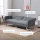 image 6 of HOMCOM 3 Seater Sofa Bed, Convertible Linen Fabric Sofa Couch, Click Clack Sofabed with Adjustable Split Backrest for Living Room, Bedroom, Guest Room, Grey