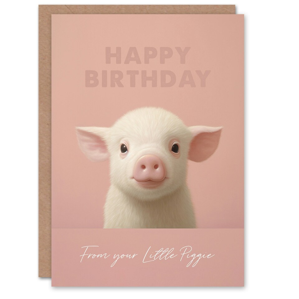 image 1 of Cute Pink Little Piggie From Child For Mum Mom Birthday Card