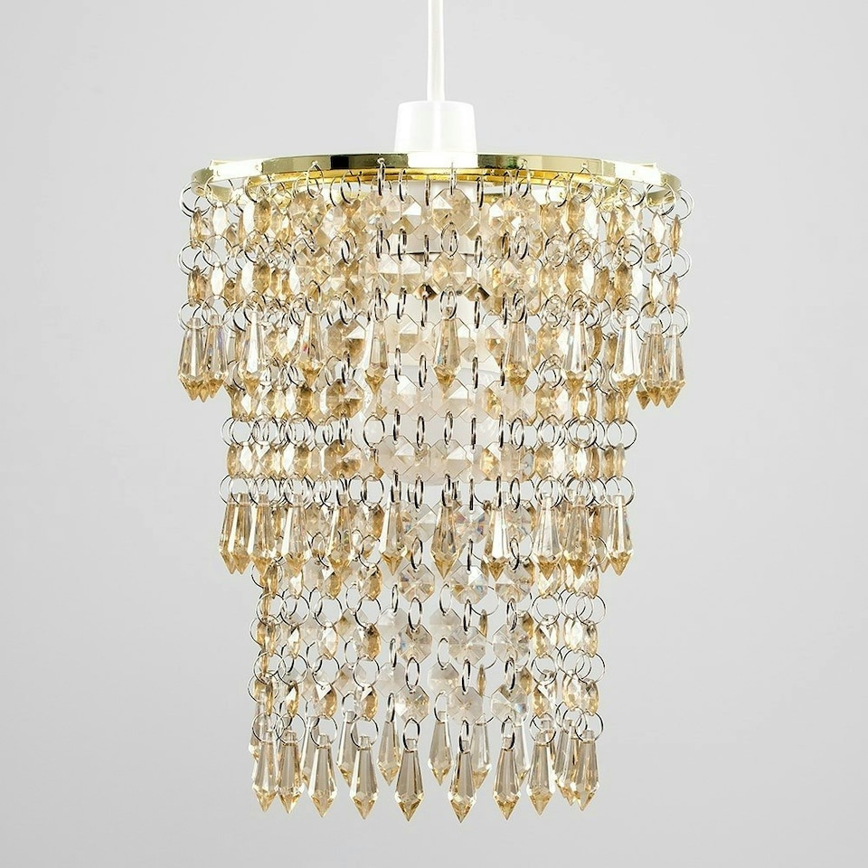 image 1 of ValueLights Decorative Gold Acrylic Ceiling Pendant Light Shade | Gold