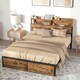 image 6 of HOMCOM 5.2FT King Bed Frame with Storage Headboard and Under Bed Storage