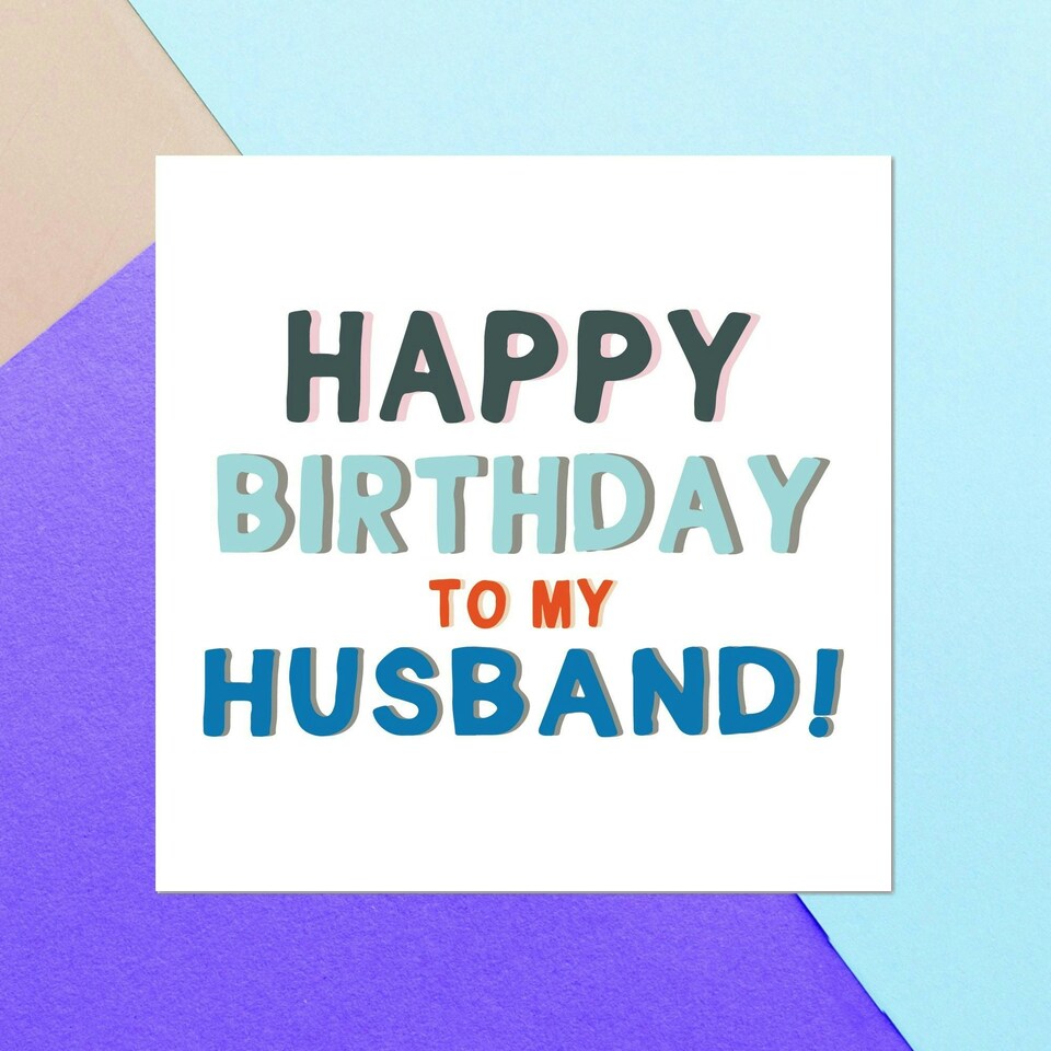 Happy Birthday To My Husband Square Greetings Card