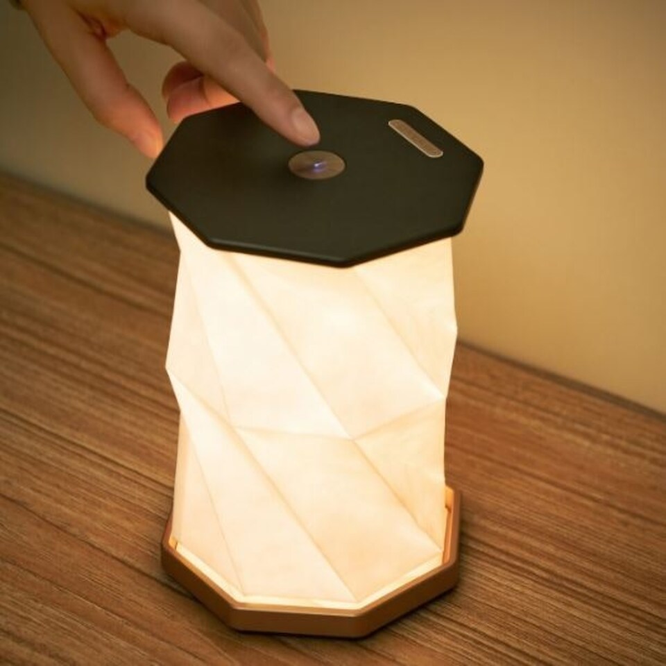 image 1 of Gingko LED Twist Hexagon Lamp Black