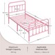 image 3 of Yaheetech 3ft Single Vintage Iron Platform Bed with High Headboard Pink