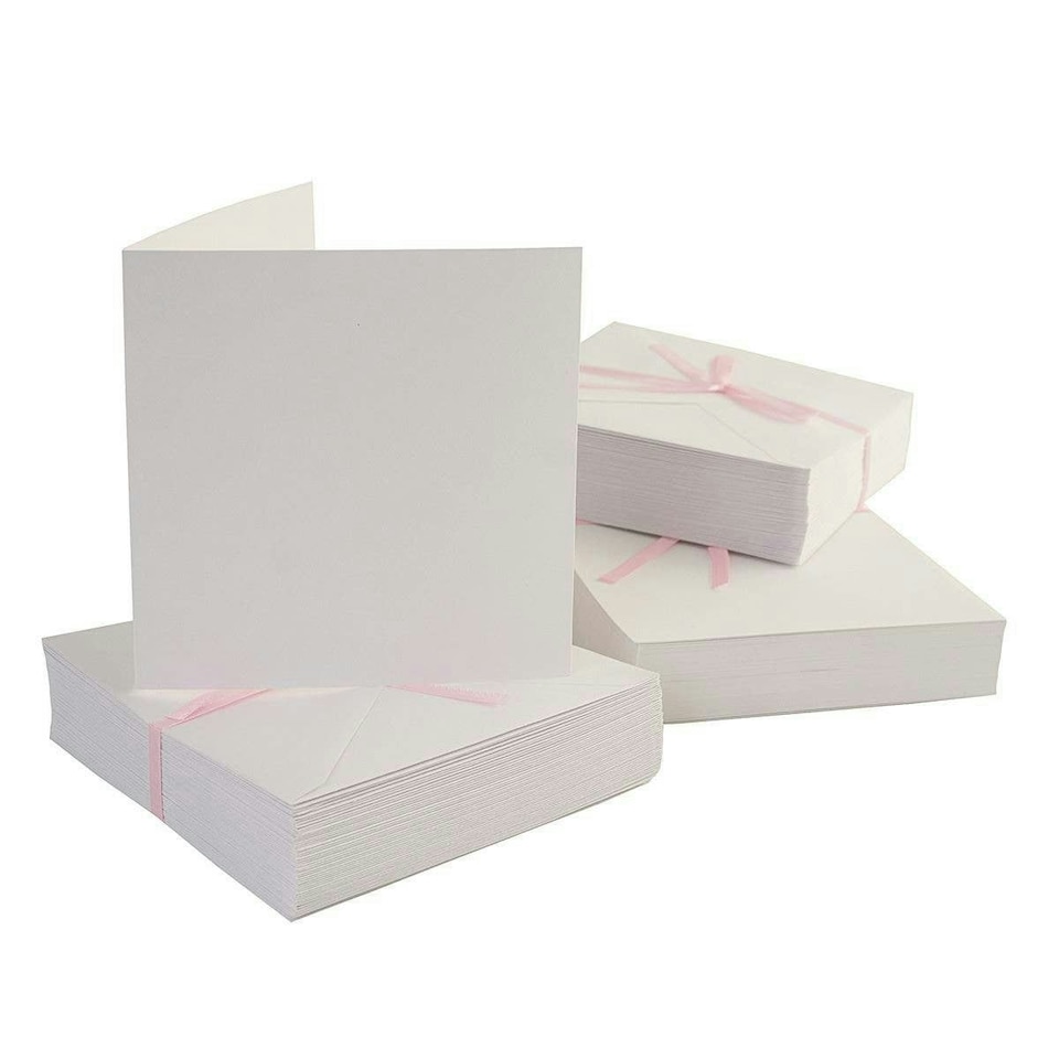 image 1 of Anita's Square Cards/Envelopes (100 Pack), White, 13.5 x 13.5cm