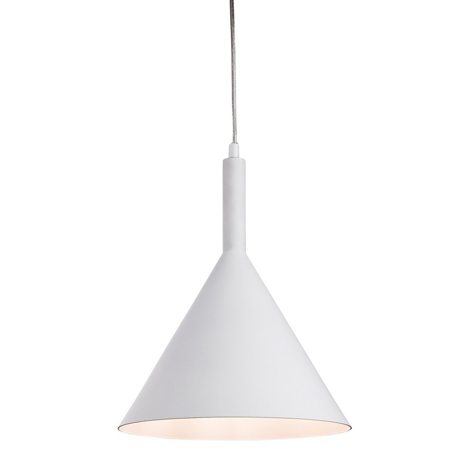 Everest 1 Light Dome Ceiling Pendant White with White Inside, E27