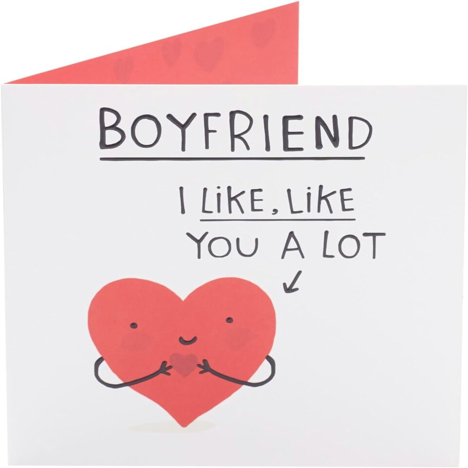 image 1 of Cute Smiley Heart Design Boyfriend Valentine's Day Card