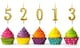 image 7 of Gold 3 Number Candle Birthday Cake Decoration | Gold